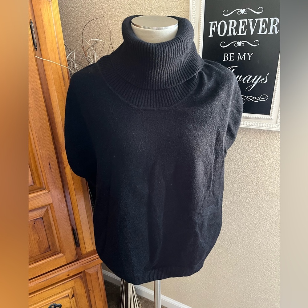 Sisters, size S. Black poncho sweater